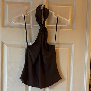 Tahari Brown Sexy Halter Top